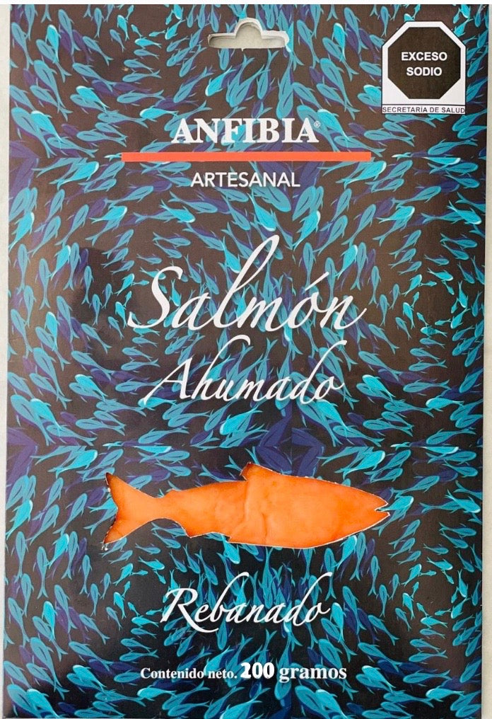 Salmón Ahumado rebanado 200 gr Anfibia®. Incluye Ponzu